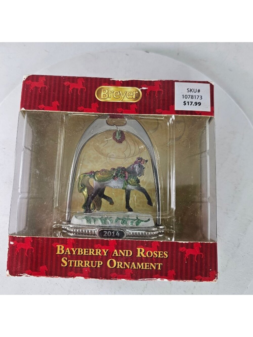 Breyer Bayberry & Roses Stirrup Ornament 2014 Horse New Damaged Box 700314